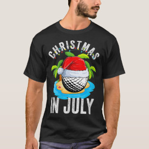 Weihnachten im Juli Golf Ball Weihnachtsmannmütze T-Shirt