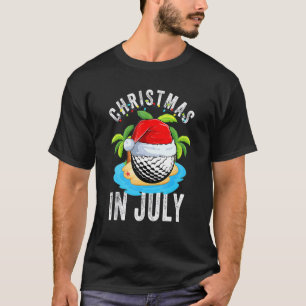 Weihnachten im Juli Golf Ball Weihnachtsmannmütze T-Shirt