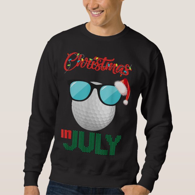 Weihnachten im Juli Golf Golfer Glasses Weihnachts Sweatshirt (Vorderseite)