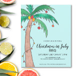 Weihnachten im Juli GRILLEN Palm Tree Einladung<br><div class="desc">Laden Sie Ihre GRILLEN und Freunde zu Weihnachts- und Themensommer mit diesen feierlichen Einladungen ein. Sie sind mit einer Palme in Aquarellfarbe gestaltet, die mit Lichtern und Bausteinen geschmückt ist. Passen Sie diese Party Einladungen mit Ihren Daten an, ändern Sie das Wort GRILLEN in Party, wenn Sie möchten. Der gesamte...</div>