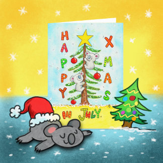 Weihnachten im Juli Grußkarte Dankeskarte