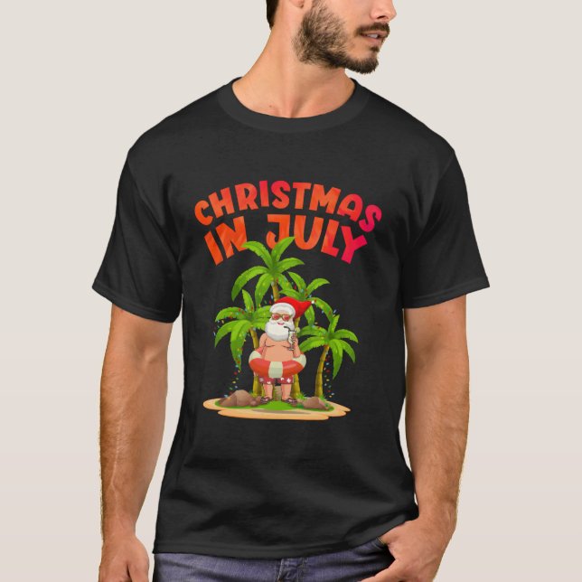 Weihnachten im Juli Hawaii Santa Claus T-Shirt Haw (Vorderseite)
