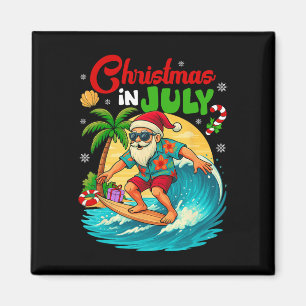 Weihnachten im Juli Hawaii Weihnachtsmann Surfen S Magnet