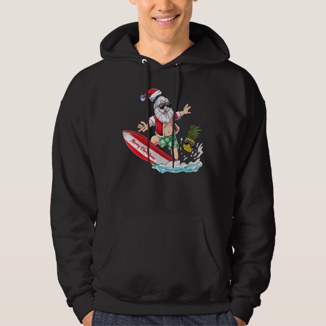 Weihnachten im Juli Hawaiian Santa Floatie Sommer  Hoodie (Vorderseite)