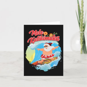 Weihnachten im Juli Hawaiian Santa Surfing Mele Ka Karte