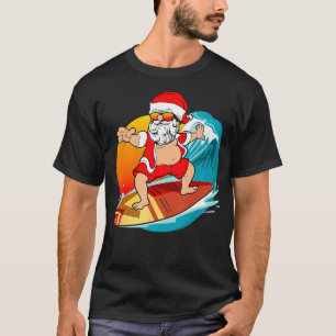Weihnachten im Juli Hawaiian Santa Surfing Mele Ka T-Shirt