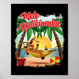 Weihnachten im Juli Hawaiianische Kinder Mele Kali Poster