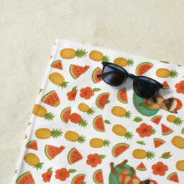 Weihnachten im Juli Hawaiianischer Roter Hibiskus Strandtuch