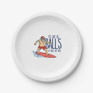 Weihnachten im Juli Heiß als Balls Weihnachtsmann Pappteller