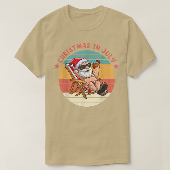 Weihnachten im Juli im Santa Hawaiian Sommer T-Shirt (Design vorne)