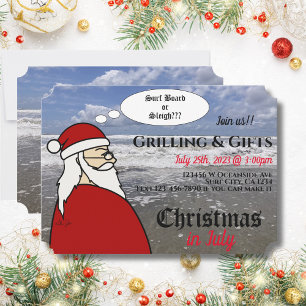 Weihnachten im Juli im Santa Party Einladung