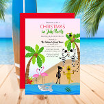 Weihnachten im Juli im Tropical Beach Party Einladung<br><div class="desc">Feiern Sie Weihnachten im Juli im tropischen Stil mit dieser bunten "WELCOME" Strand-Szene zu Ihrem Party-Design. Diese Menschenmenge ist wirklich ein Haufen Tiere! Composite Design von Holiday Hearts Designs.</div>
