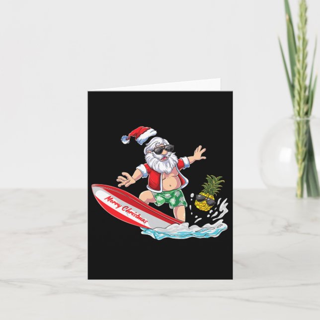 Weihnachten im Juli in Santa Beach surfen Karte (Vorderseite)