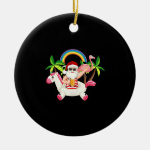 Weihnachten im Juli in Santa Lifeguard Keramik Ornament