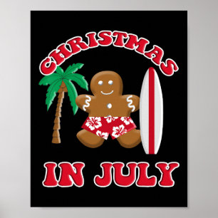 Weihnachten im Juli Ingwerbrot-Cookie-Surfen Poster
