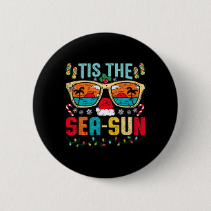 Weihnachten im Juli ist die Meersonne Santa Beach Button