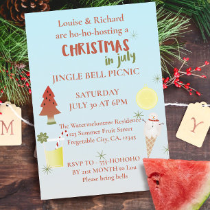 Weihnachten im Juli Jingle Bell Picknick-Einladung Einladung