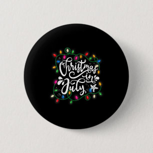 Weihnachten im Juli-Lichter lustige Sommer-Weihnac Button