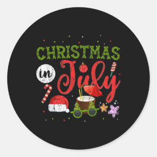 Weihnachten im Juli Lustige Geschenke Santa Sommer Runder Aufkleber