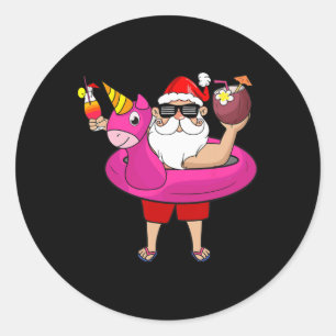 Weihnachten im Juli Lustige Party Hawaiianischer S Runder Aufkleber