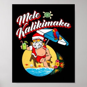 Weihnachten im Juli Lustiger Hawaiianischer Kinder Poster