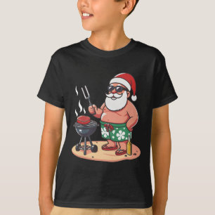 Weihnachten im Juli Lustiger Santa Santa Grilling T-Shirt