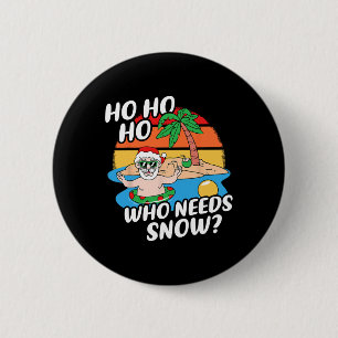 Weihnachten im Juli Lustiger Santa Surft Sommerstr Button