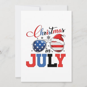 Weihnachten im Juli Lustiger Santa Xmas 4. Juli Einladung
