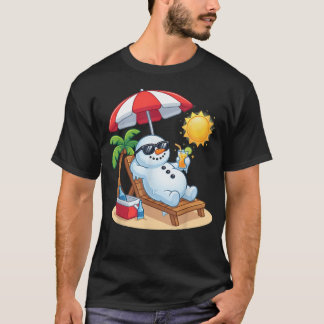 Weihnachten im Juli Lustiger Schneemann Sommer Spa T-Shirt