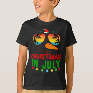 Weihnachten im Juli Lustiger Schneemann Strand Som T-Shirt