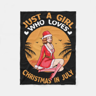 Weihnachten im Juli - Lustiger Sommer Flamingo Wei Fleecedecke