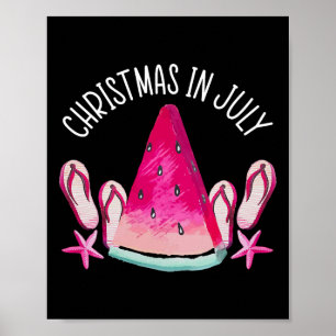Weihnachten im Juli Lustiger Sommerurlaub Tropisch Poster