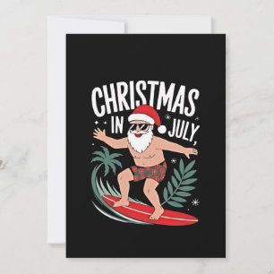 Weihnachten im Juli Lustiger Surfing Santa Urlaub Einladung