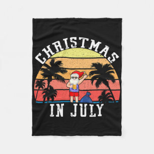Weihnachten im Juli Lustiger Vintage-Santa Sommers Fleecedecke