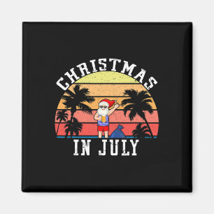 Weihnachten im Juli Lustiger Vintage-Santa Sommers Magnet