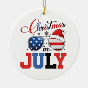 Weihnachten im Juli Lustiger Weihnachtsmann Xmas 4 Keramik Ornament
