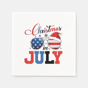 Weihnachten im Juli Lustiger Weihnachtsmann Xmas 4 Serviette