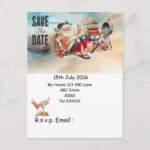 Weihnachten im Juli mit dem WEIHNACHTSMANN Termin Postkarte