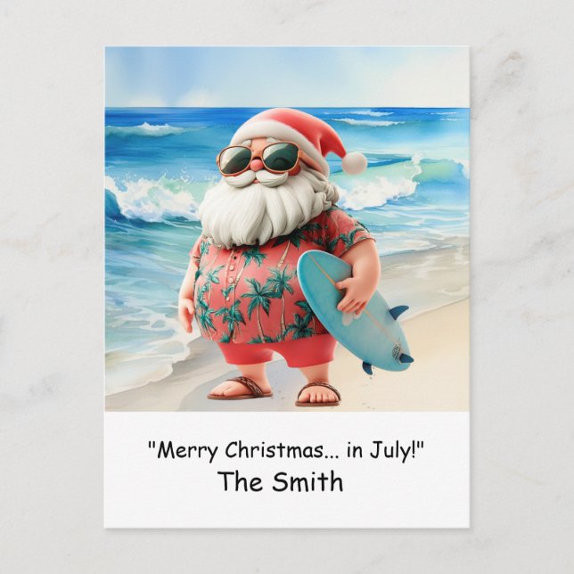 Weihnachten im Juli mit der Weihnachtskarte am Str (Vorderseite)