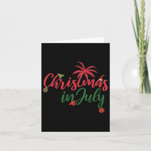 Weihnachten im Juli mit Palmen und Ornamenten Karte