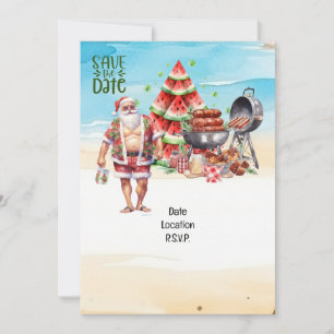 Weihnachten im Juli mit SANTA CLAUS Beachy Einladung