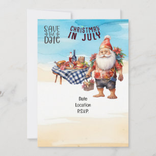 Weihnachten im Juli mit SANTA CLAUS Beachy Einladung