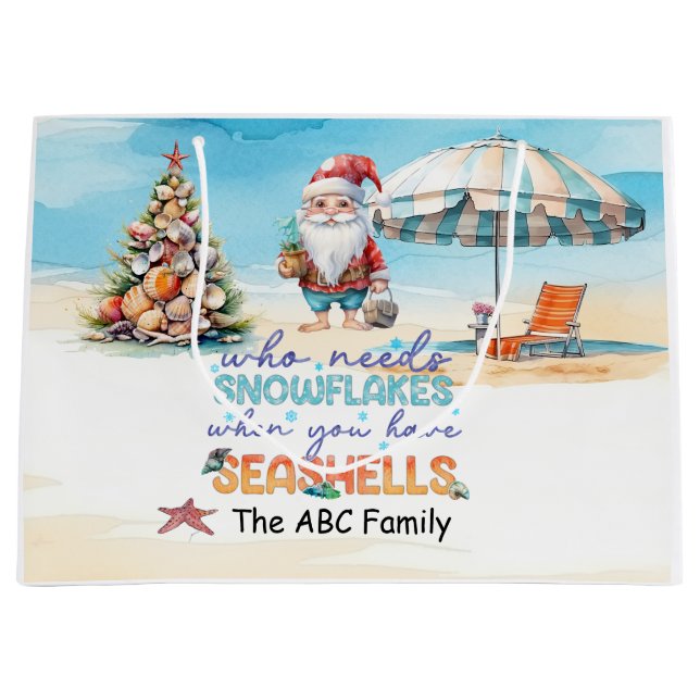 Weihnachten im Juli mit SANTA CLAUS Große Geschenktüte (Vorderseite)