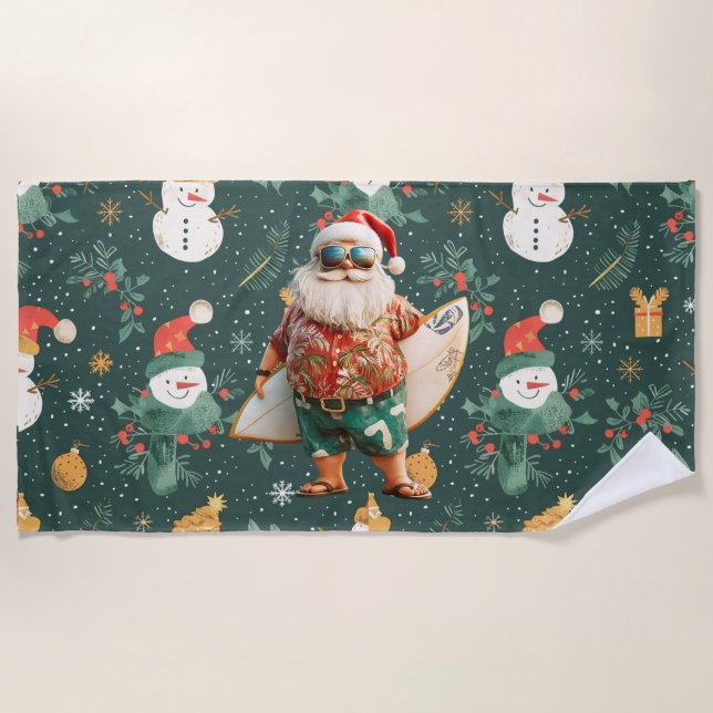 Weihnachten im Juli mit SANTA CLAUS Strandtuch (Vorderseite)