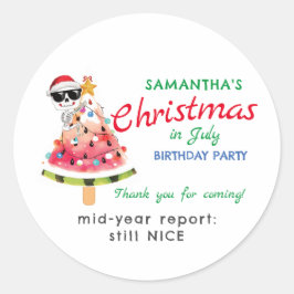 Weihnachten im Juli Naughty oder Nice Kleinkind Ge Runder Aufkleber