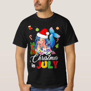 Weihnachten im Juli Niedlich Anime Mermaid Weihnac T-Shirt