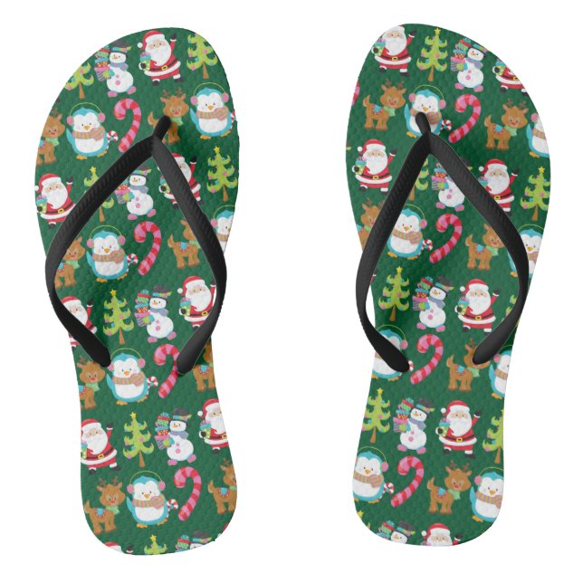 Weihnachten im Juli Niedlich grün Flip Flops (Fußbett)