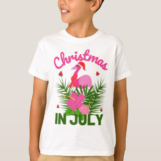 Weihnachten im Juli niedlich santa flamingo T-Shirt