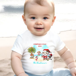 Weihnachten im Juli Niedlich Santa Tropical Summer Baby T-shirt