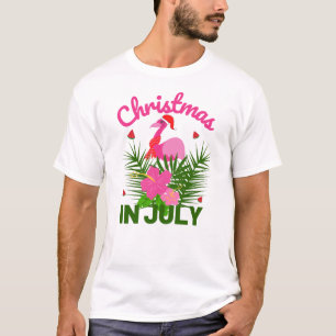 Weihnachten im Juli Niedlich Sommer Flamingo T - S T-Shirt
